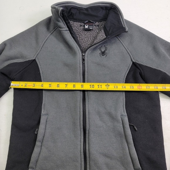 Spyder Stellar Knit Jacket Mens Sz S Gray Black Tonal Sherpa Lined Ski Snowboard - Picture 12 of 13